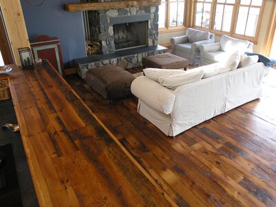 Reclaimed Yellow Pine Distressed with Waterlox Tung Oil & Finish