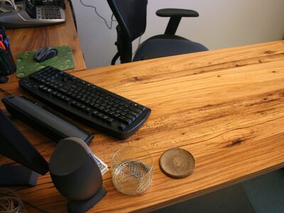 Reclaimed Hickory Desktop w/Natural Urethane Satin