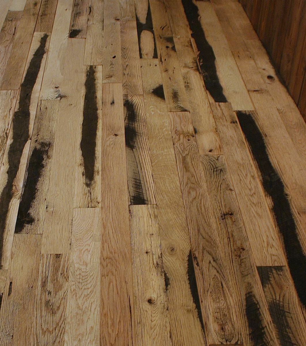 wide plank reclaimed oak horse fence flooring