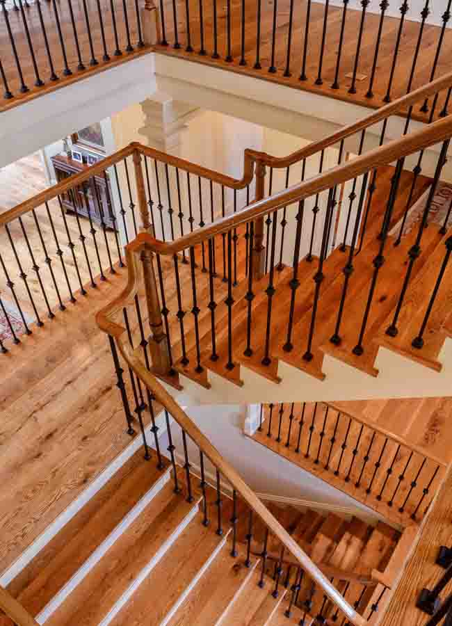 wide plank reclaimed stairs